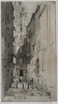 ROBERT EADIE (SCOTTISH 1877-1954)  TOWN CLOSE  Etching, signed lower right, 37 x 22cm Condition