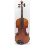 A two piece back violin 35.5cm with case Condition Report:Available upon request