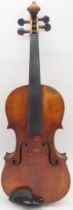 A two piece back violin 35.5cm with case Condition Report:Available upon request