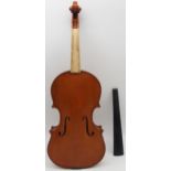 Alexander Youngson a one piece back violin 35.5cm bearing label with inscription to the interior