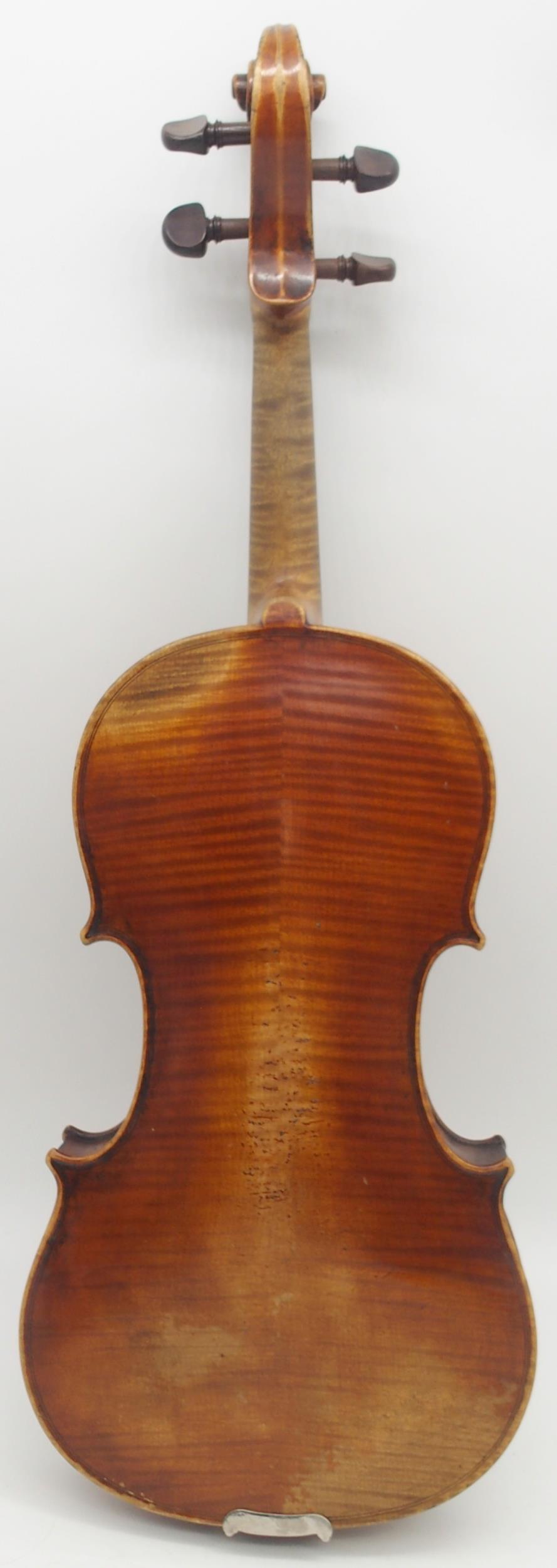 A two piece back violin 35.5cm with case Condition Report:Available upon request - Image 2 of 9