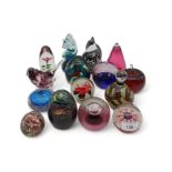 A collection of glass paperweights including Strathearn, Mdina, Caithness and others Condition