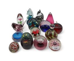 A collection of glass paperweights including Strathearn, Mdina, Caithness and others Condition