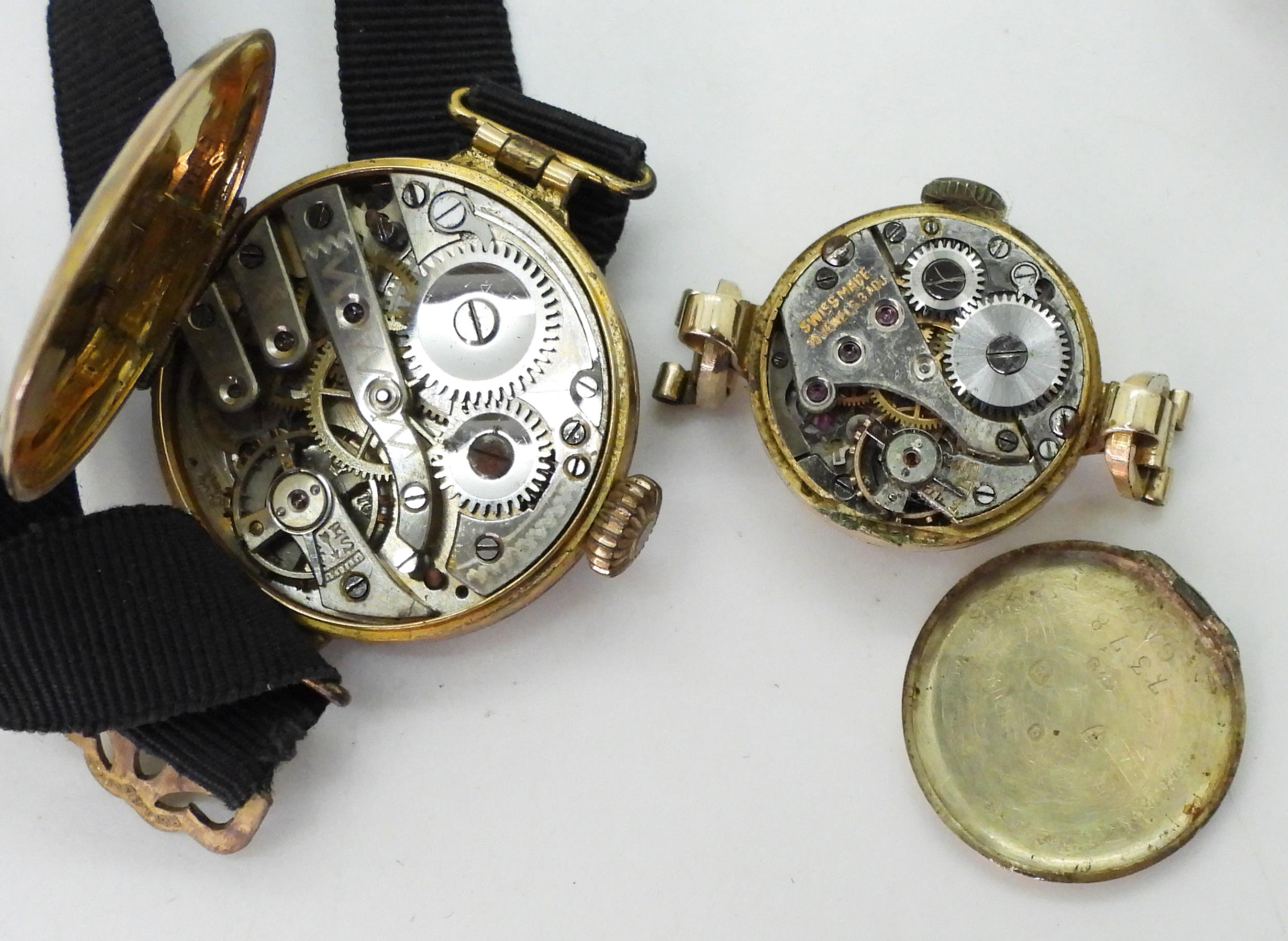 Two 9ct gold cased ladies vintage watches, weight together with straps and mechanisms 21.9gms - Image 2 of 2
