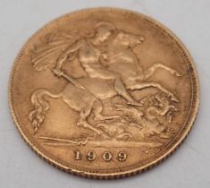 EDWARD VII ½ Sovereign 1909 Obverse portrait of King Edward VII facing right legend around