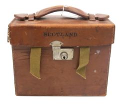 A leather-cased set of Bartholomew's Scottish motoring maps, retailed by Sifton Praed and Co.