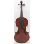 A two piece back violin 35cm with a case Condition Report:Available upon request