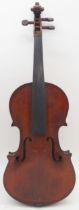 A two piece back violin 35cm with a case Condition Report:Available upon request