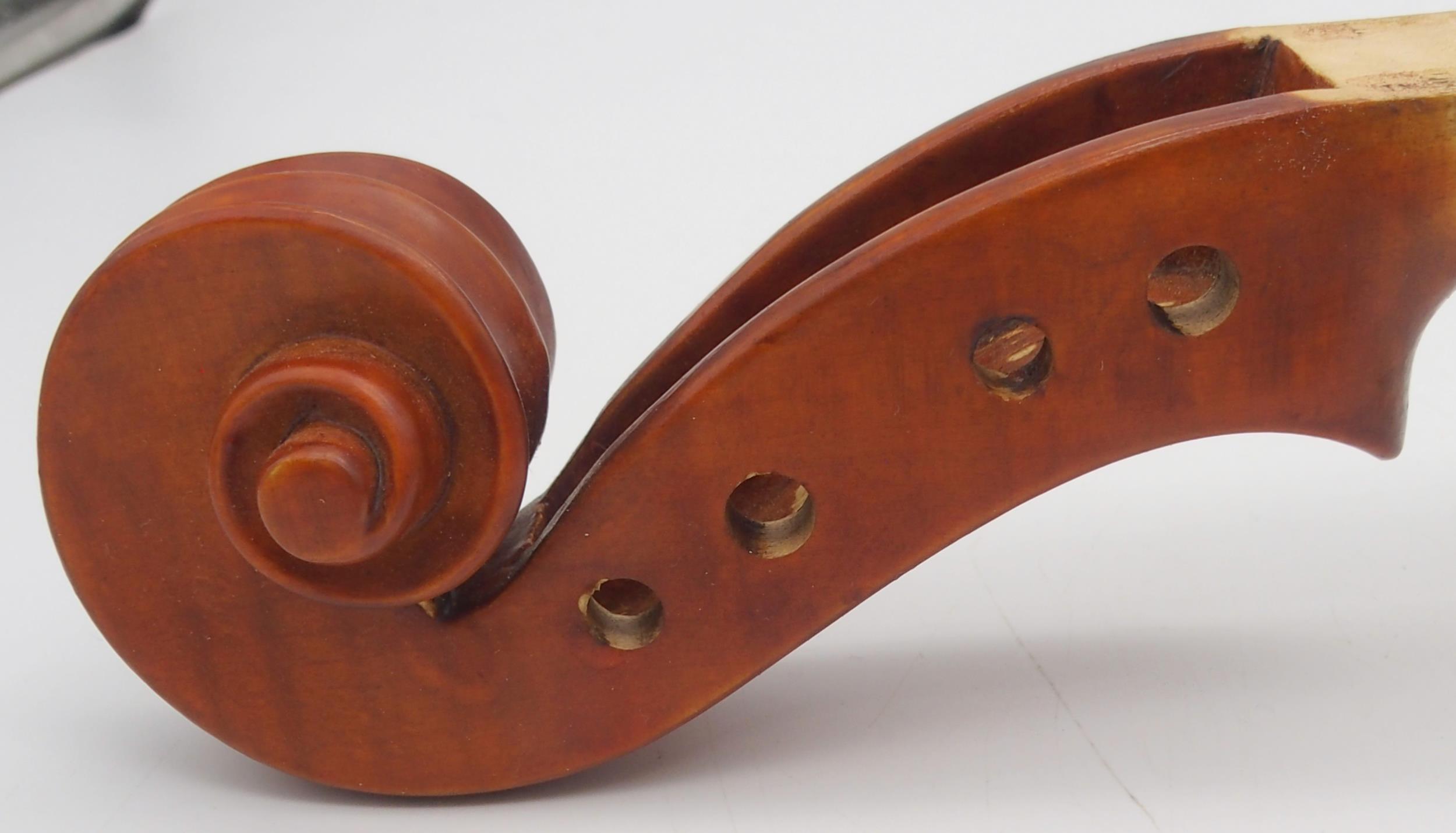 Alexander Youngson a one piece back violin 35.5cm bearing label with inscription to the interior - Image 4 of 10