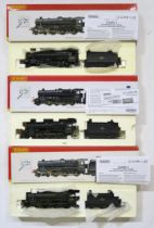 Three Hornby 00-gauge locomotives with tender, boxed - R2360 BR 4-6-0 Class SMT Locomotive Weathered