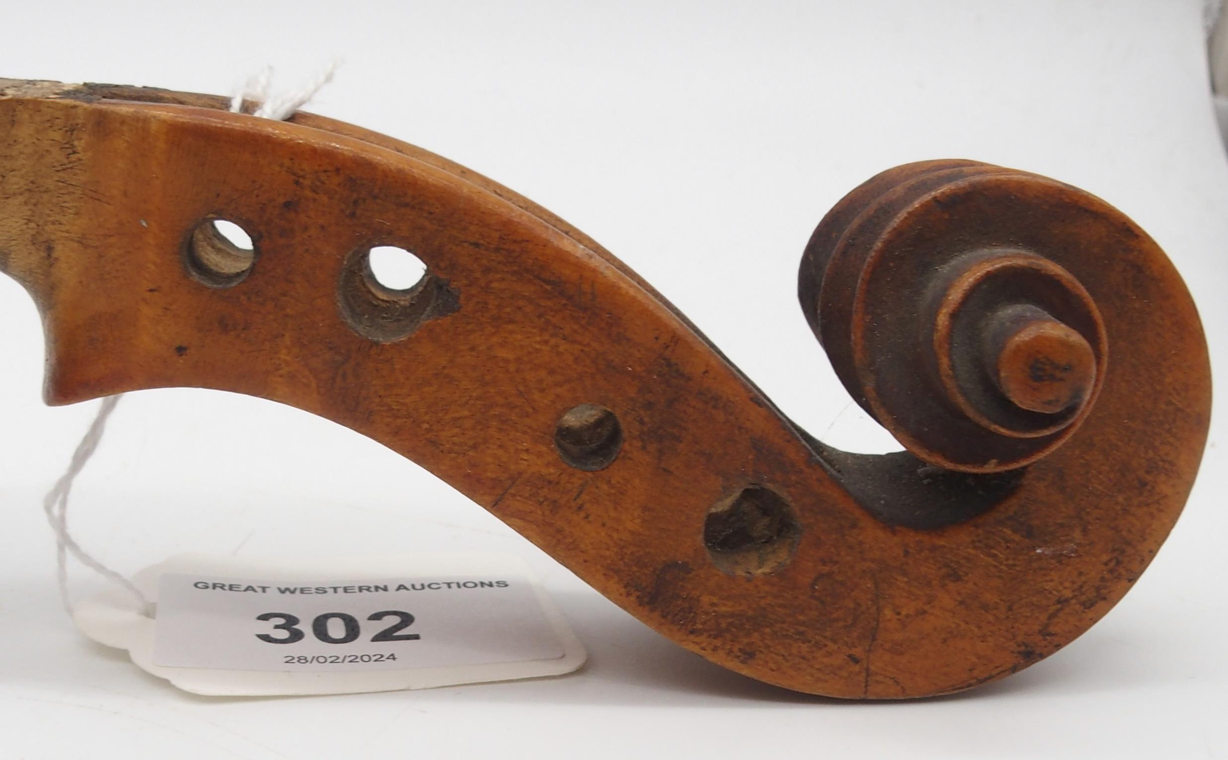 A part one piece back violin 34cm  Condition Report:Available upon request - Image 6 of 10