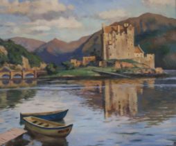 VLADIMIR ABRAMOVICH LAPOVOK (RUSSIAN b.1933)  EILEAN DONAN CASTLE  Oil on canvas, signed lower