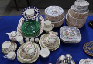 A Masons Ironstone dinner service, together with a Old Royal bone china teaset, cabbage ware plates,