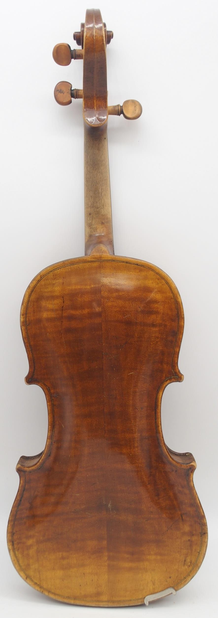 A two piece back violin 35cm  Condition Report:Available upon request - Image 2 of 9