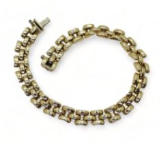 An Italian made 9ct gold block link bracelet, length 18.5cm, weight 8gms Condition Report:
