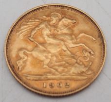 EDWARD VII ½ Sovereign 1902 Obverse portrait of King Edward VII facing right legend around