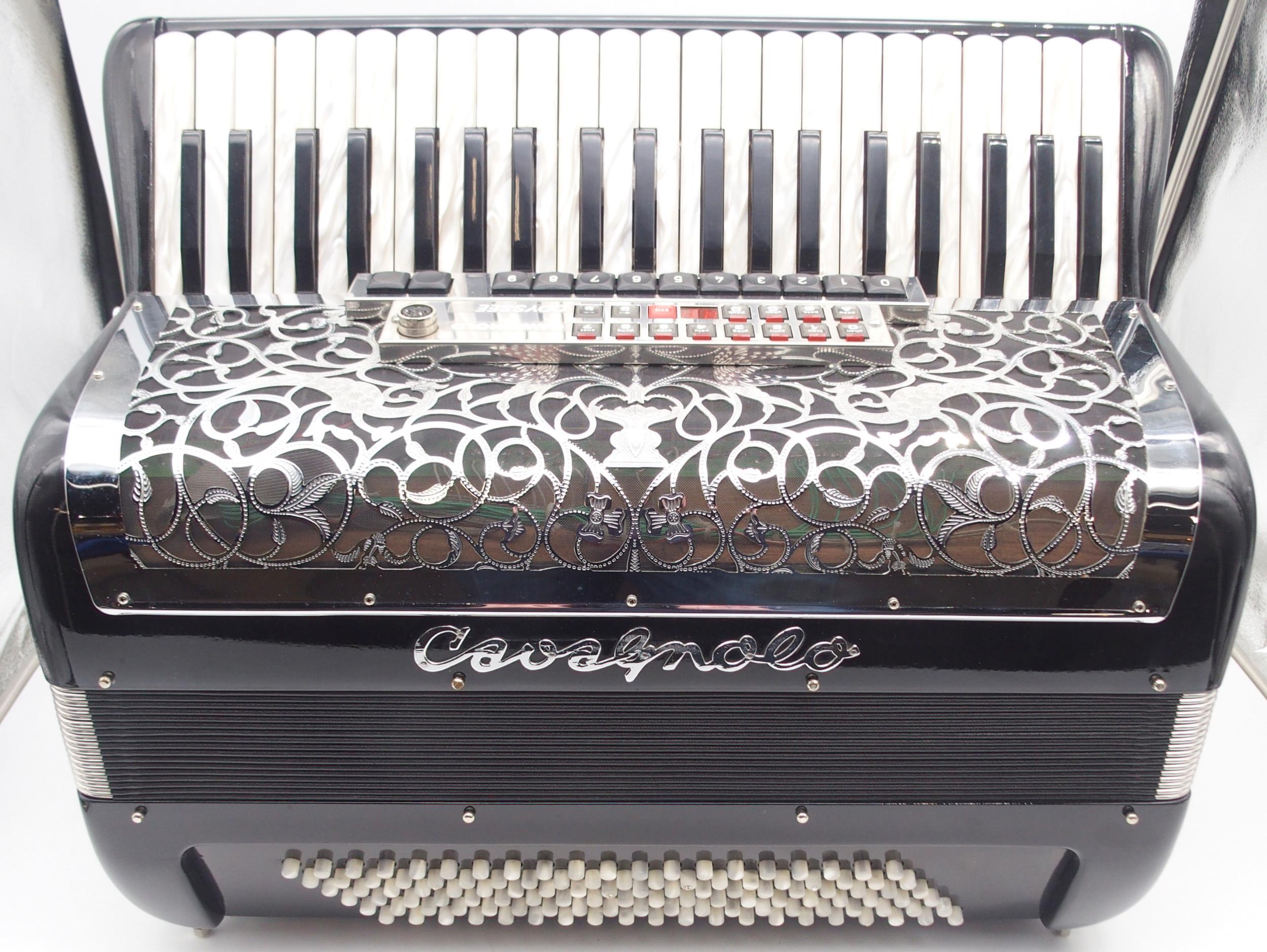 A Cavognolo Odysee reedless 120 bass 41 key piano accordion serial number 45602 together with a - Image 3 of 7