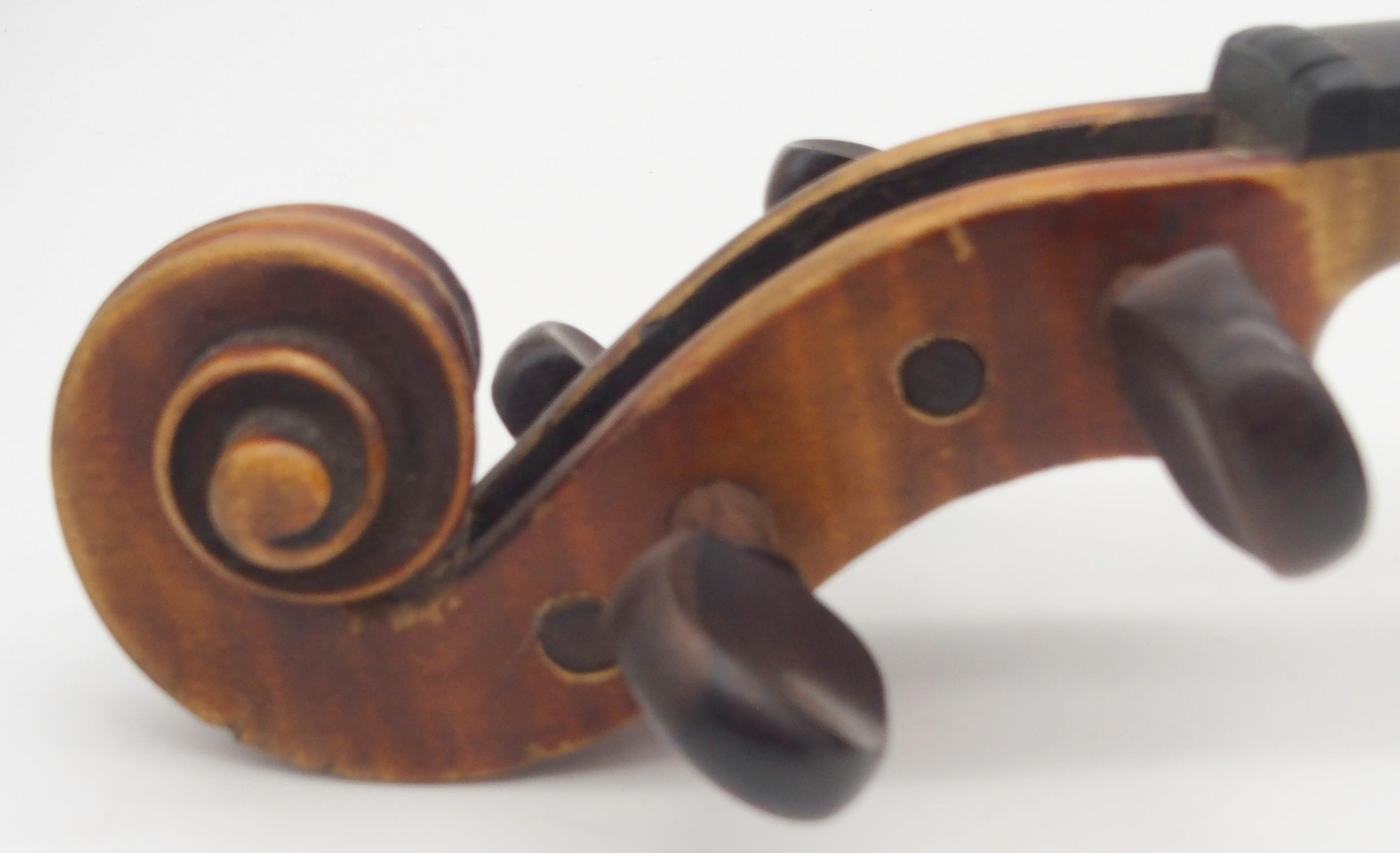 A two piece back violin 35.5cm with case Condition Report:Available upon request - Image 4 of 9