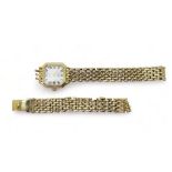 A 9ct gold ladies Rotary watch and strap (strap AF) weight including mechanism 19.9gms Condition