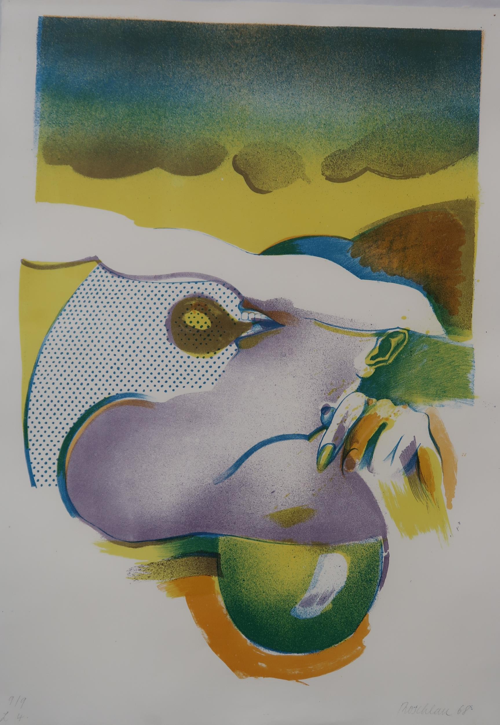 MICHAEL ROSCHLAU (GERMAN b.1942)  ABSTRACT IN YELLOW  Lithograph, signed lower right, dated (19) - Image 5 of 11