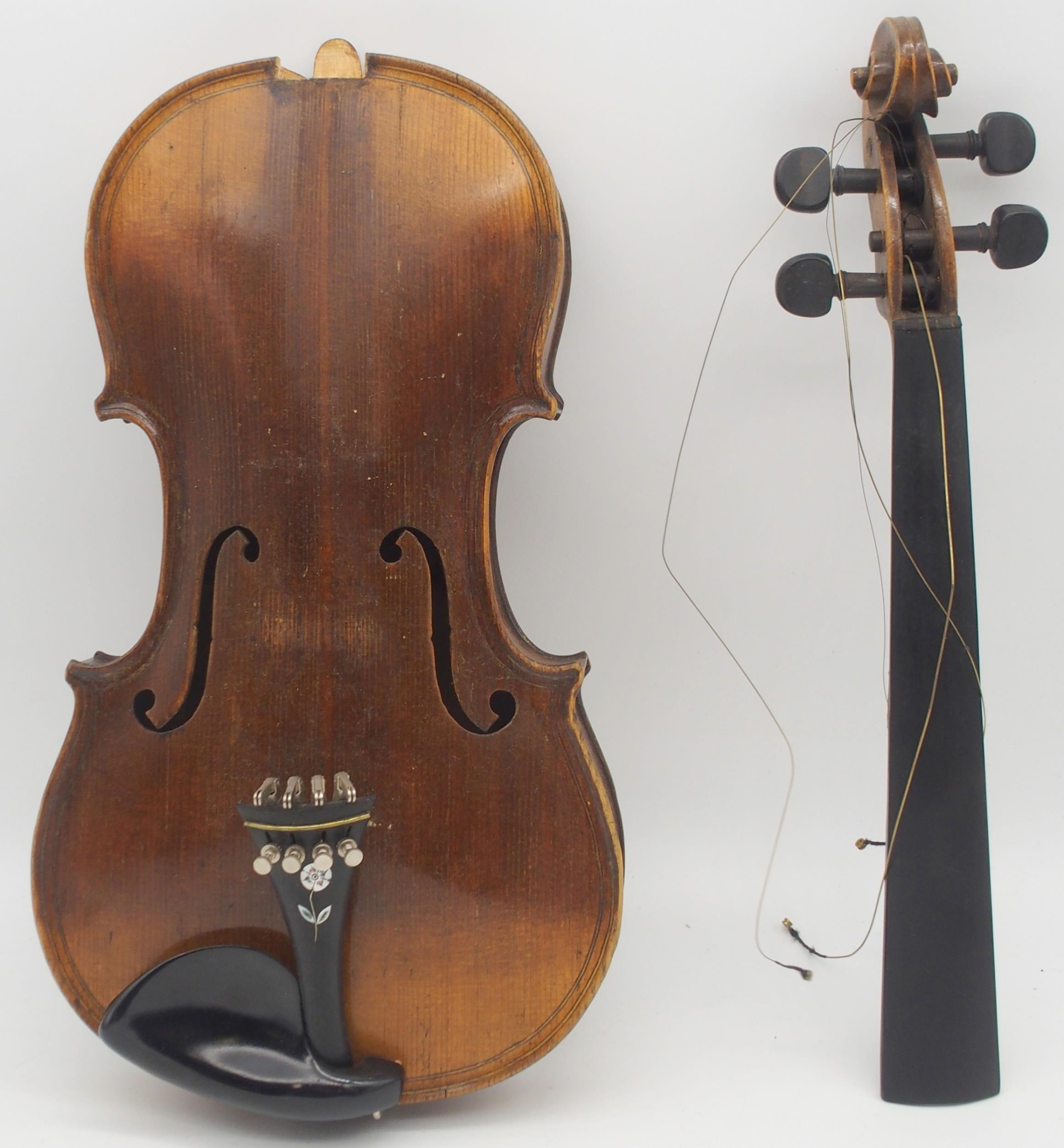 A two piece back violin 35.5cm  Condition Report:Available upon request