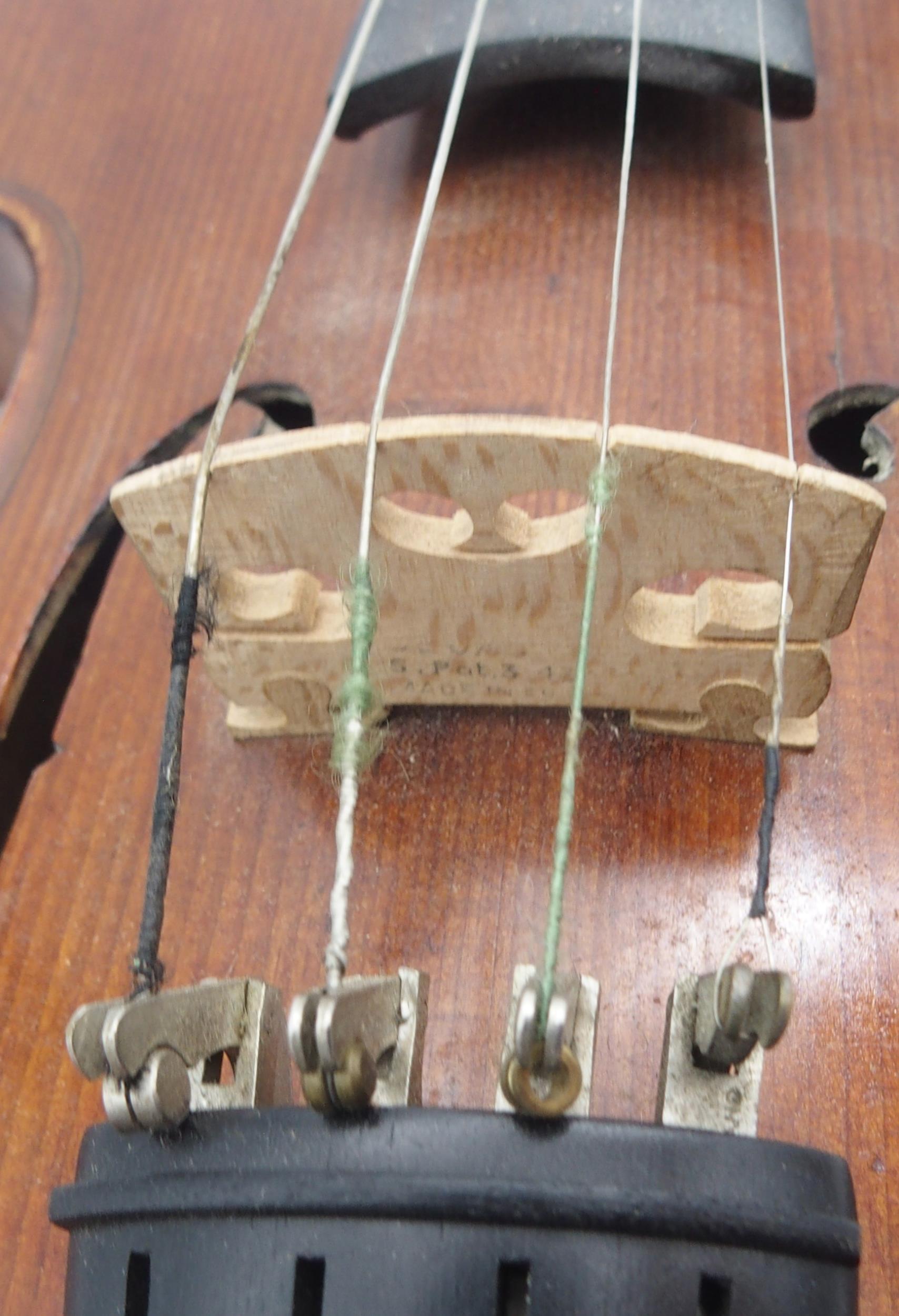 A two piece back violin 35.5cm with case Condition Report:Available upon request - Image 10 of 11