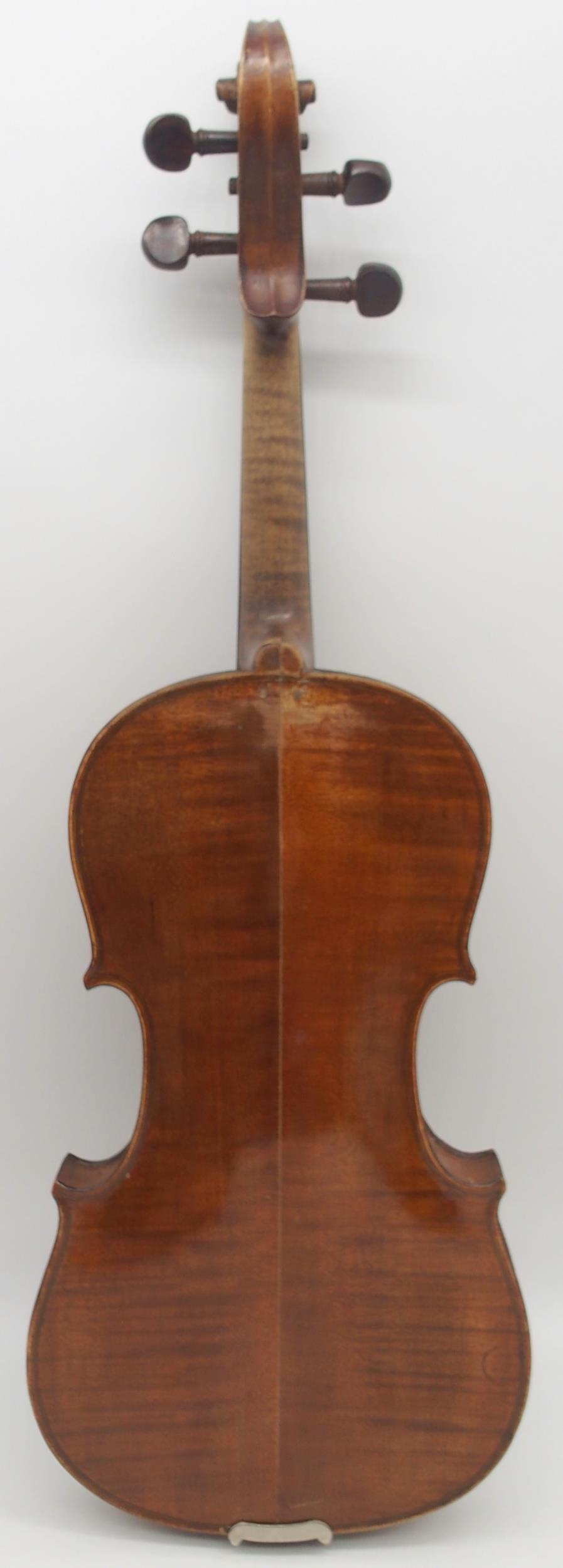 A two piece back violin 35.5cm with case Condition Report:Available upon request - Image 2 of 11