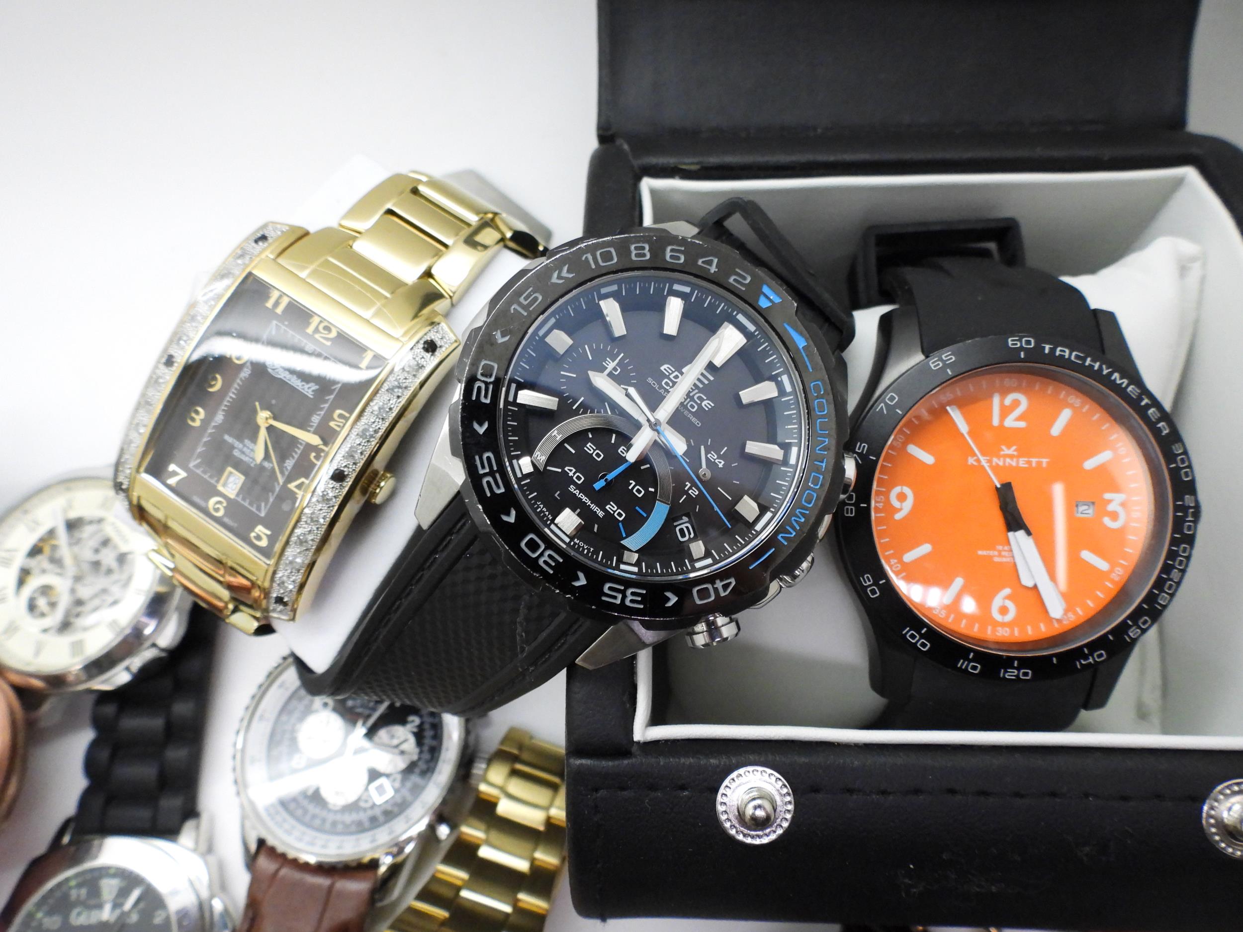 A large collection of fashion watches to include Seiko Chronograph, Nubeo, Sekonda, further Seikos - Image 3 of 6