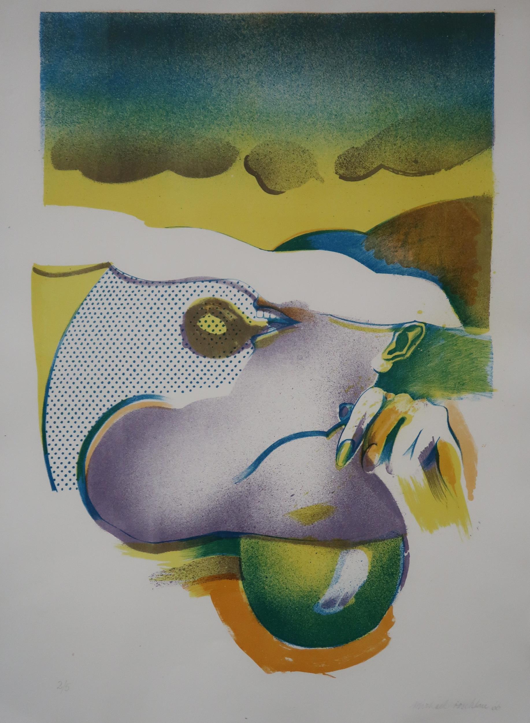 MICHAEL ROSCHLAU (GERMAN b.1942)  ABSTRACT IN YELLOW  Lithograph, signed lower right, dated (19) - Image 6 of 11