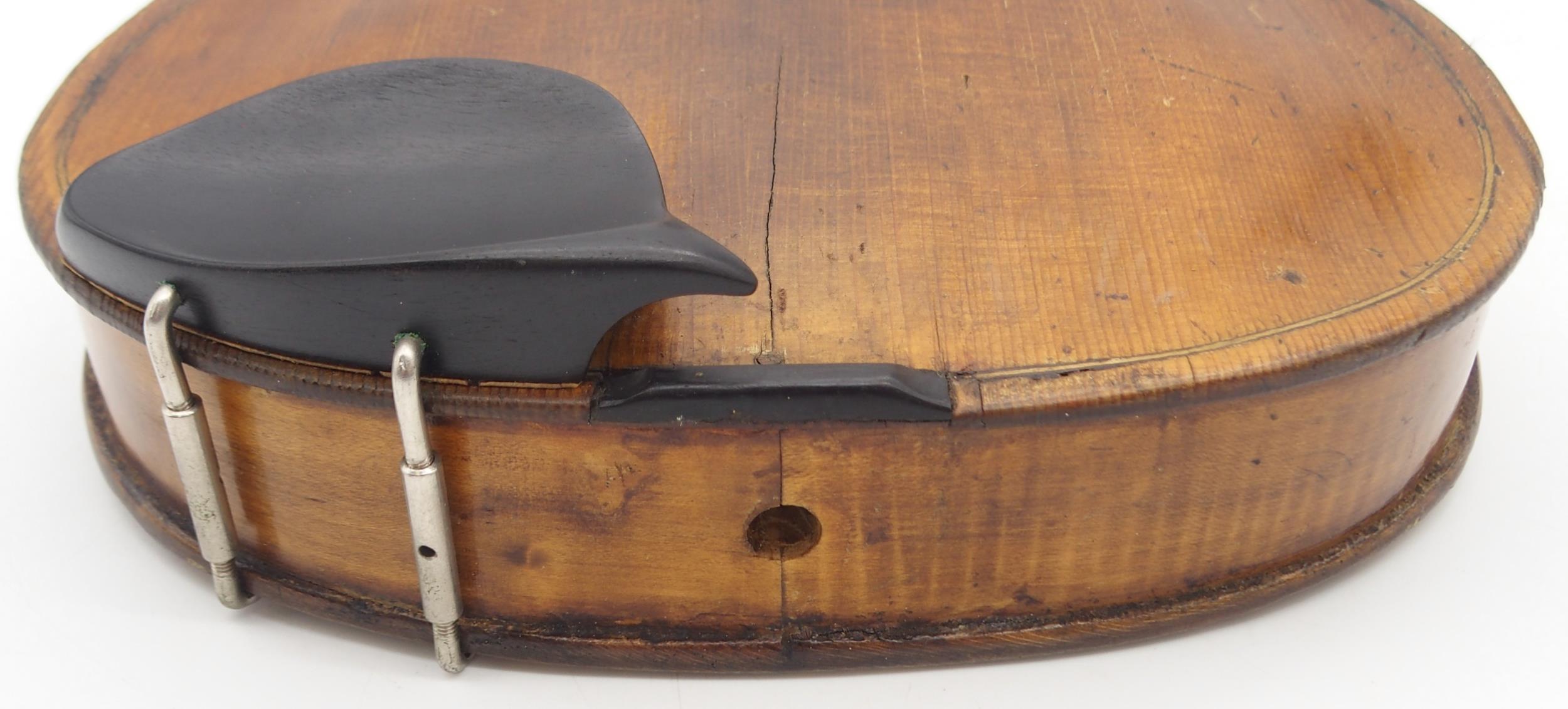 A two piece back violin 35cm  Condition Report:Available upon request - Image 8 of 9