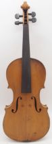 A two piece back violin 35.5cm with a violin case Condition Report:Available upon request