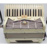 A Selmer Invicta Moderna 48 bass 34 key piano accordion  Made in Italy H.S. with case Condition