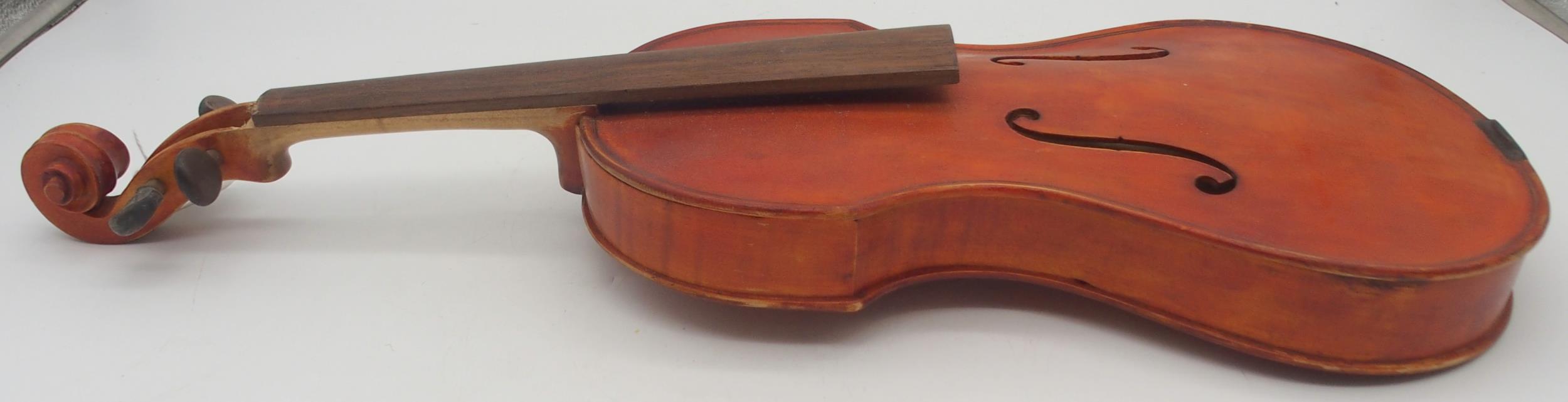 ALEXANDER YOUNGSON a medieval style one piece back violin 35cm bearing label to the interior - Image 3 of 9