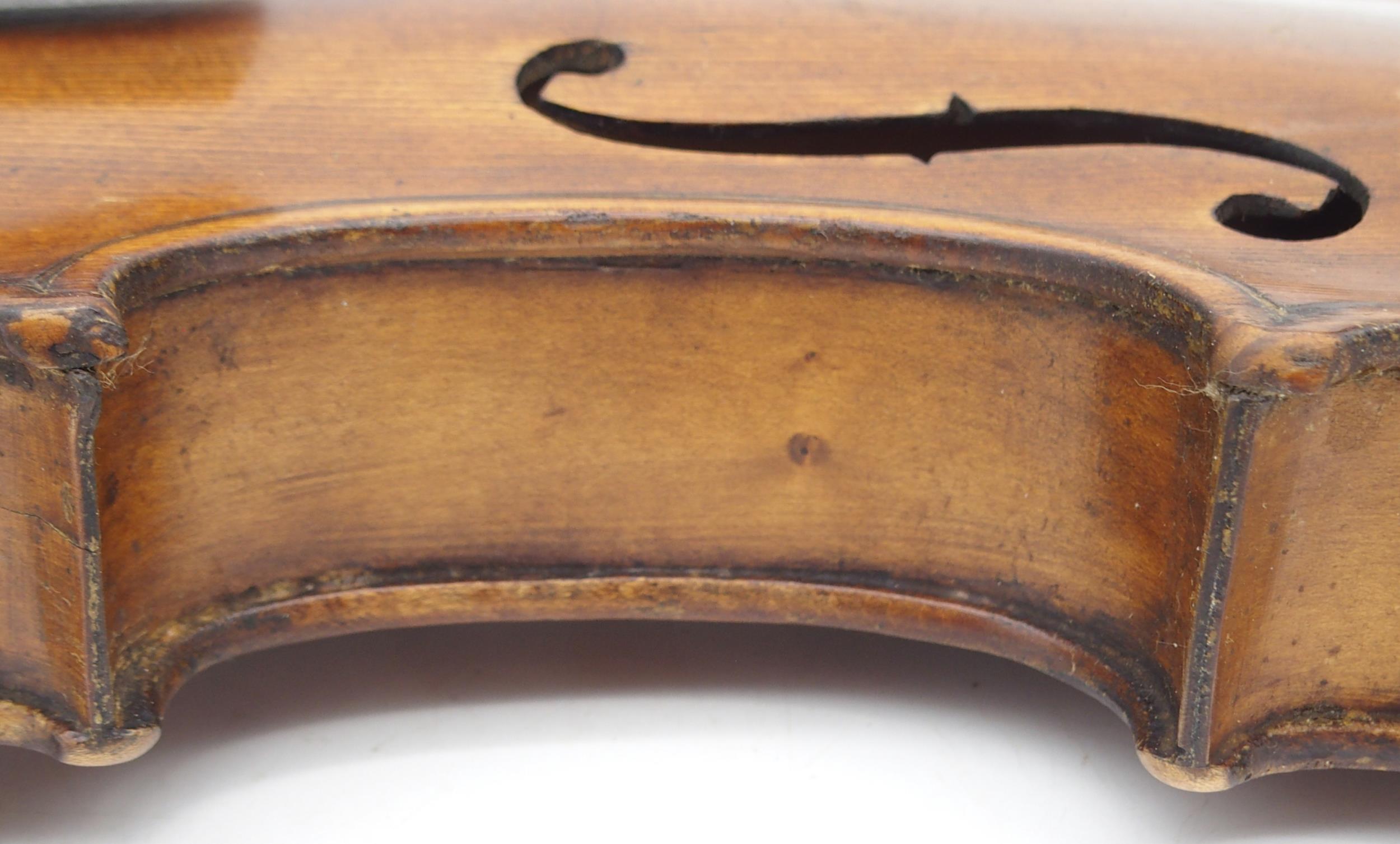 A two piece back violin 35cm  Condition Report:Available upon request - Image 5 of 9