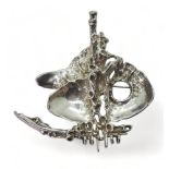A large silver Modernist brooch by Juhls of Norway, dimensions 7cm x 7cm, weight 38.3gms Condition