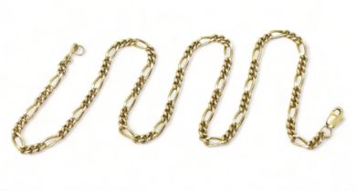 A 9ct gold figaro chain, length 41cm, weight 12.7gms Condition Report:Available upon request
