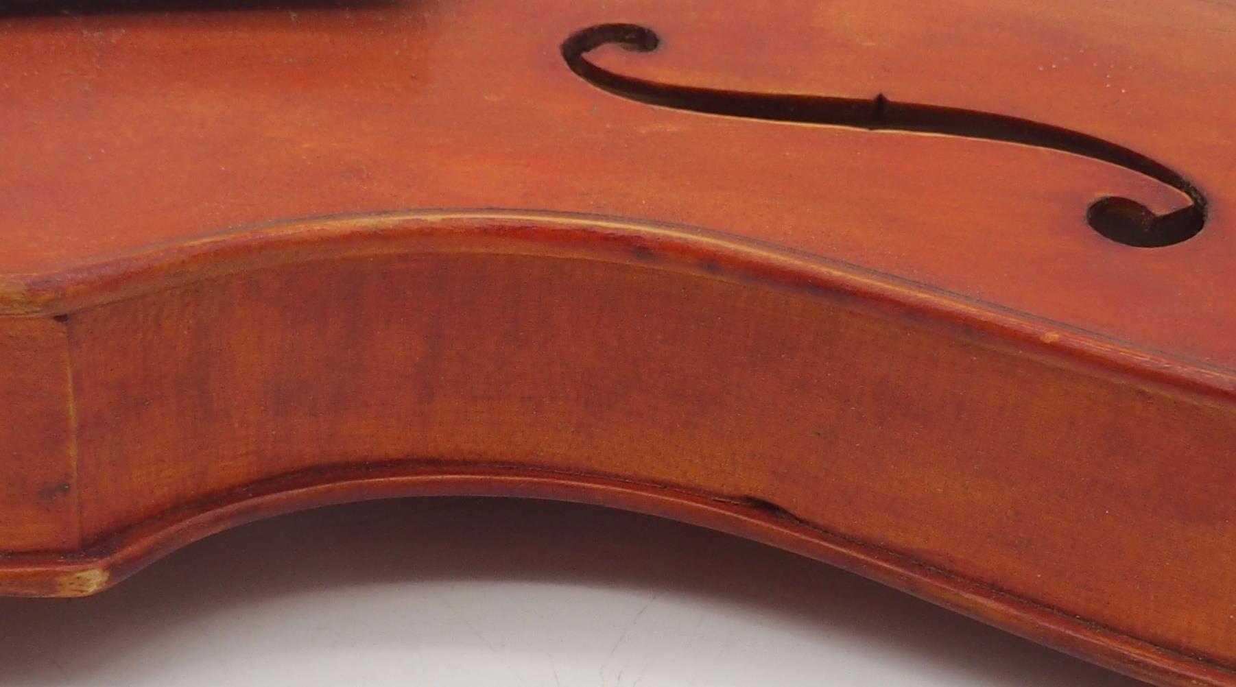 ALEXANDER YOUNGSON a medieval style one piece back violin 35cm bearing label to the interior - Image 5 of 9