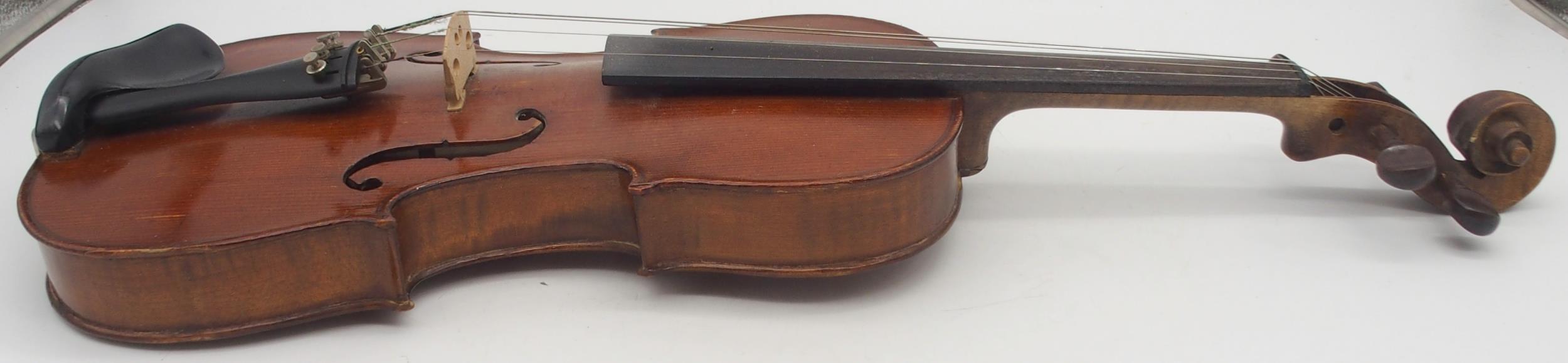 A two piece back violin 35.5cm with case Condition Report:Available upon request - Image 3 of 11