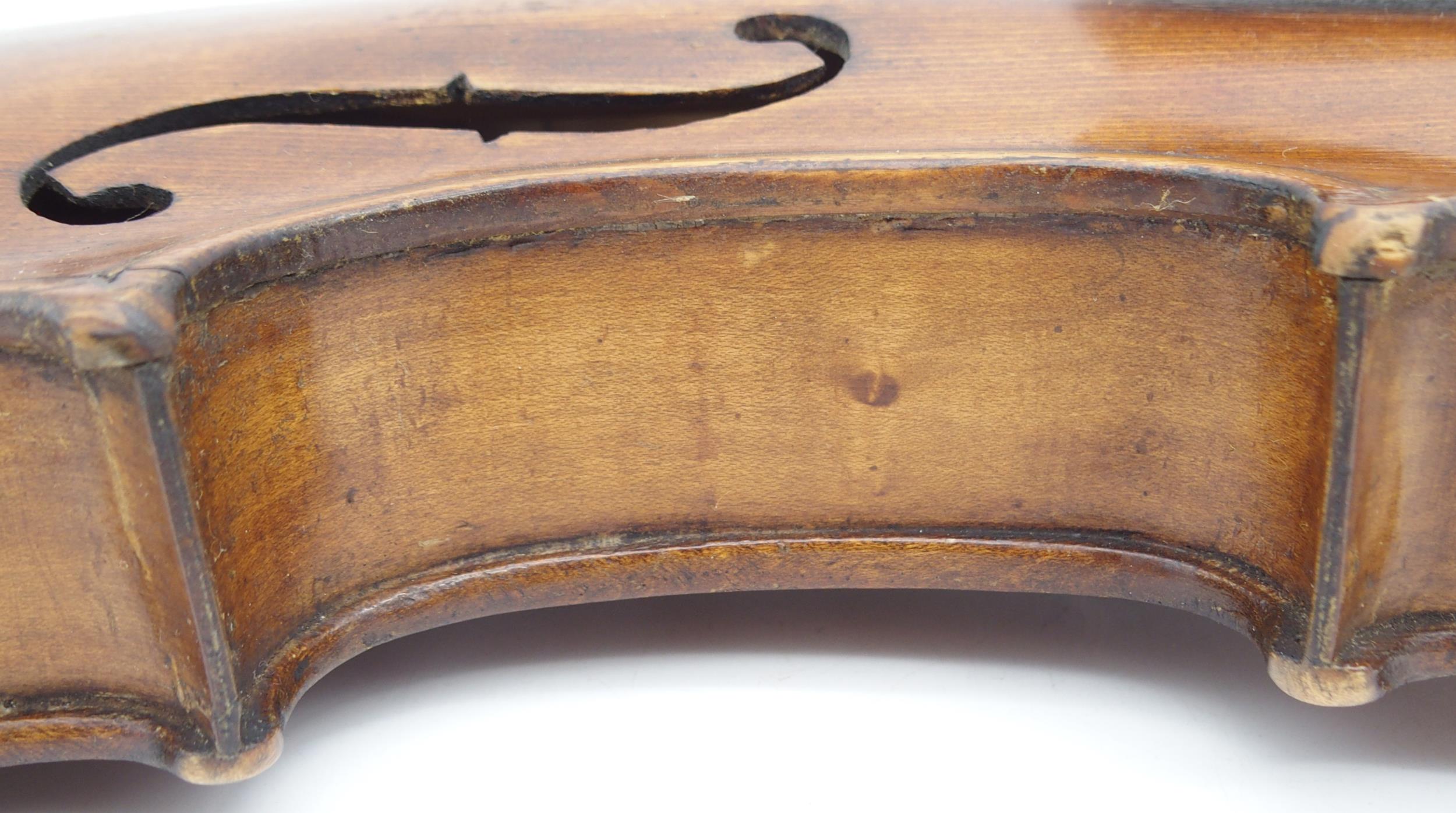 A two piece back violin 35cm  Condition Report:Available upon request - Image 7 of 9