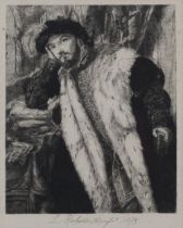LEON RICHETON (BRITISH 19th CENTURY)  AFTER MORETTO DA BRESCIA, PORTRAIT OF A YOUNG MAN  Etching,