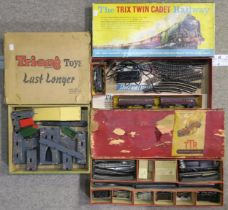 A boxed Trix Twin Cadet Railway set, a further Trix Twin Railway set and a boxed Tri-ang Fort (3)