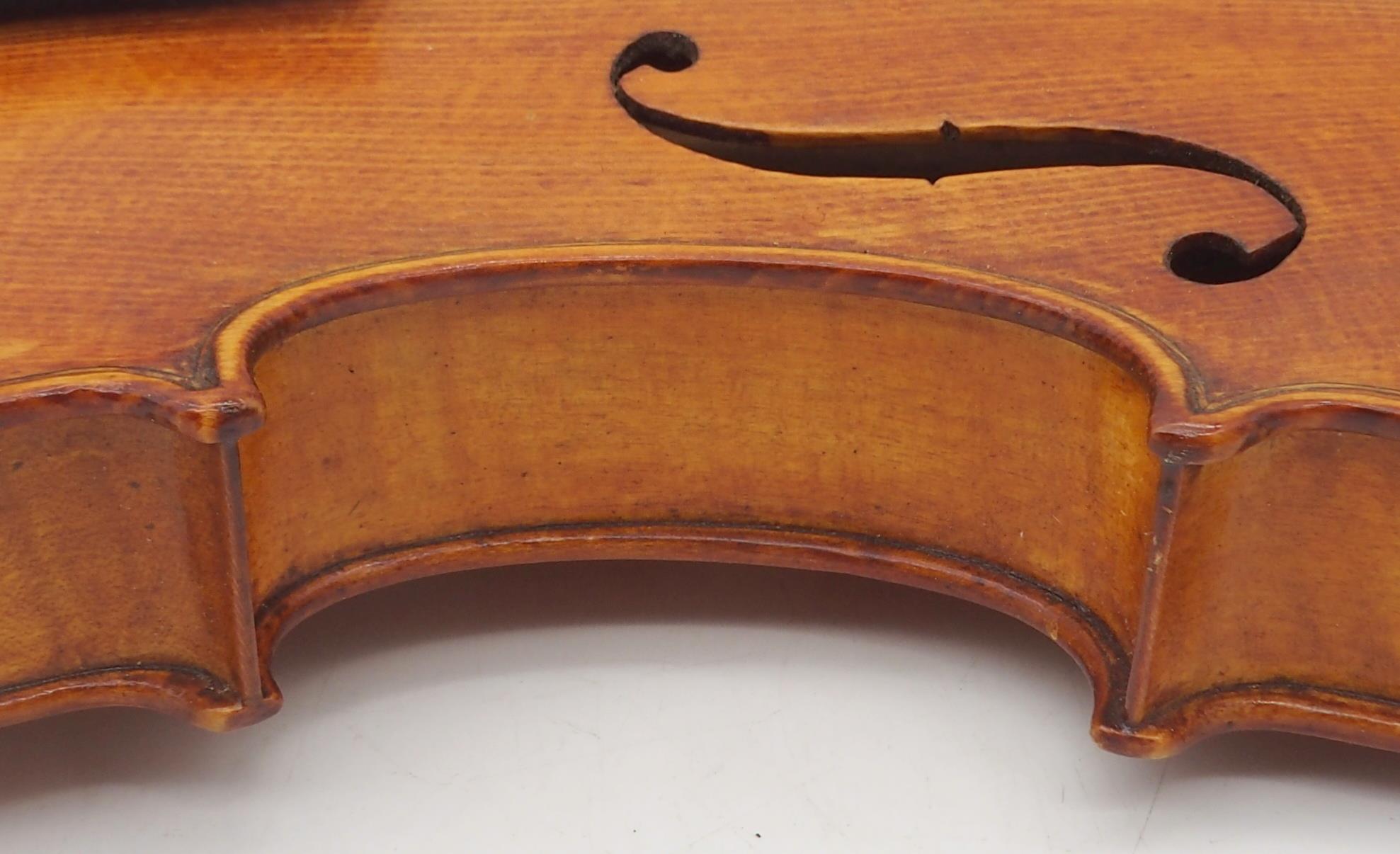 H. MacPherson a two piece back violin 35cm bearing label to the interior H. MACPHERSON No. ** 1903 - Image 5 of 10