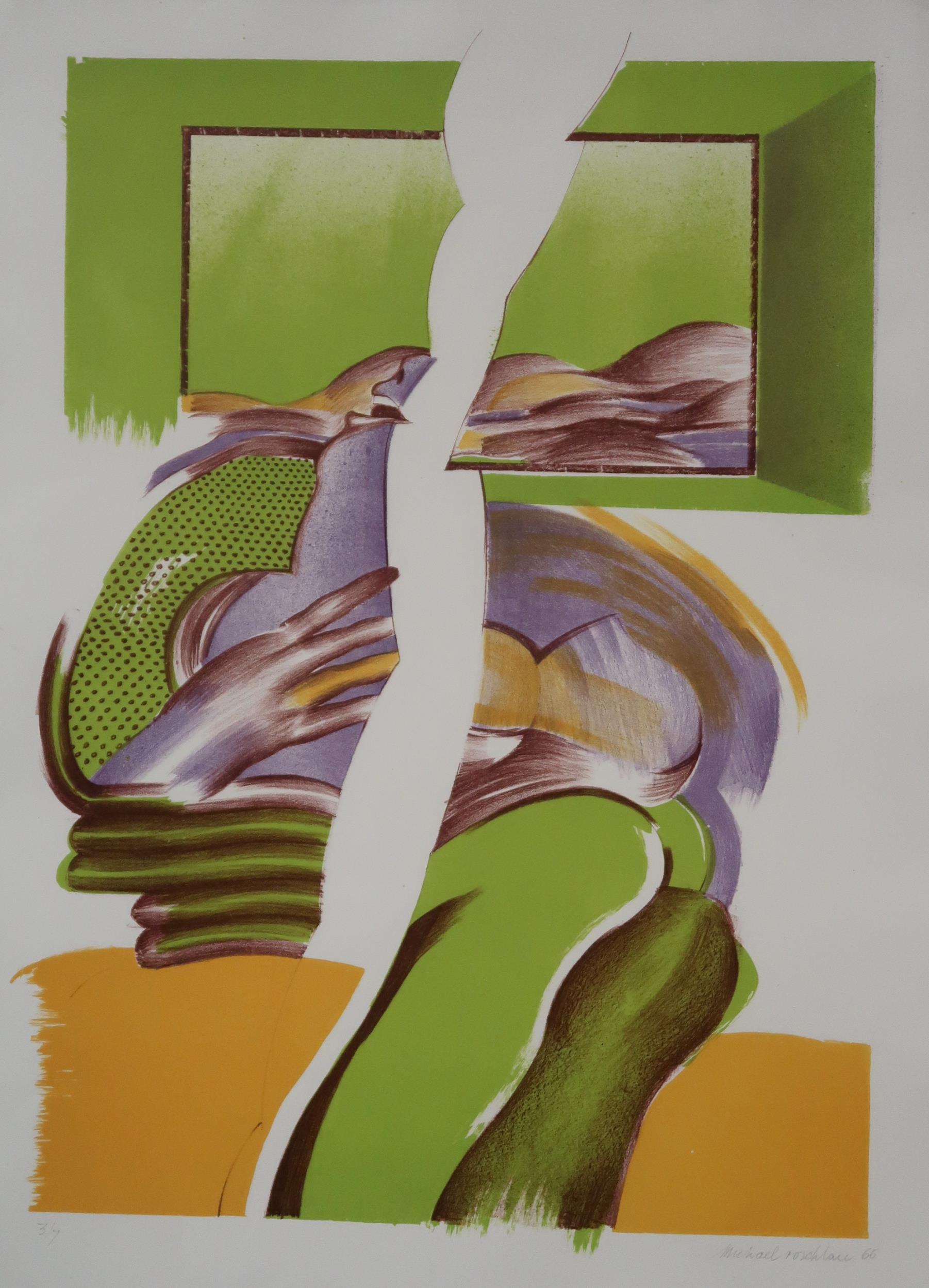 MICHAEL ROSCHLAU (GERMAN b.1942)  ABSTRACT IN YELLOW  Lithograph, signed lower right, dated (19) - Image 7 of 11