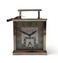 An Art Deco French SonOctO chrome alarm clock Condition Report:Available upon request