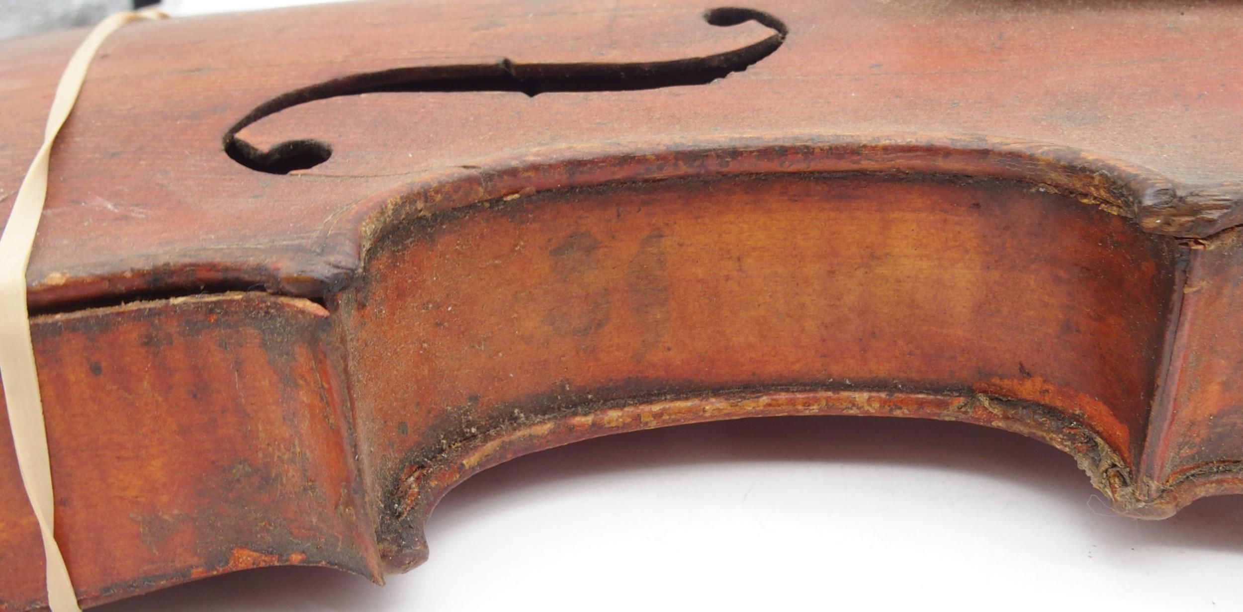 A two piece back violin 35.5cm bearing label with inscription to the interior JOHN S. HARDIE - Image 7 of 12