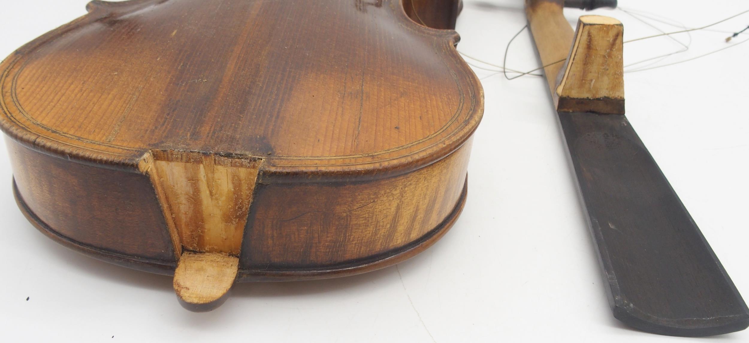 A two piece back violin 35.5cm  Condition Report:Available upon request - Image 9 of 10