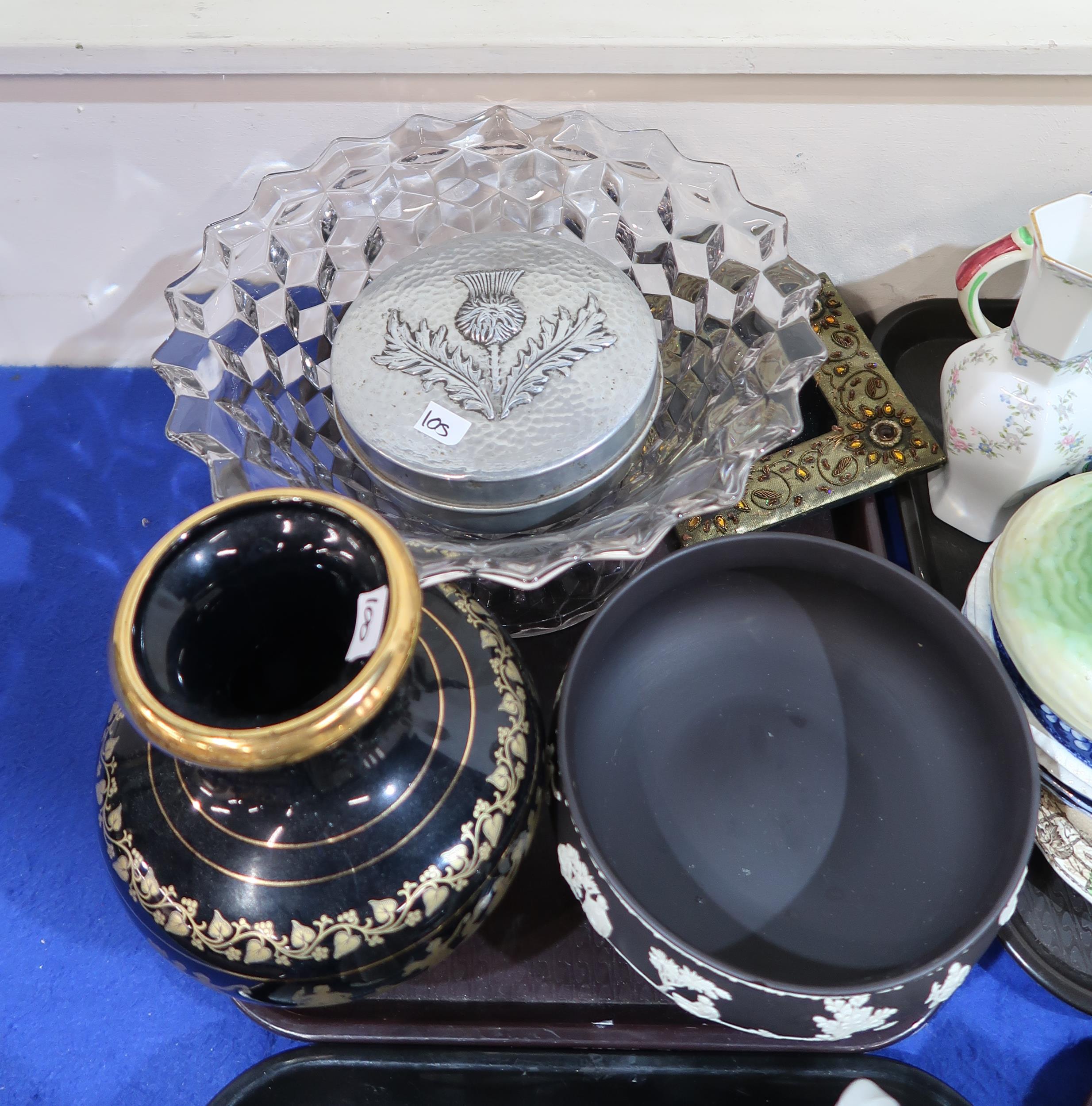 A Wedgwood black basalt bowl, a Lladro and Nao figures, assorted collectors plates etc Condition - Image 2 of 2