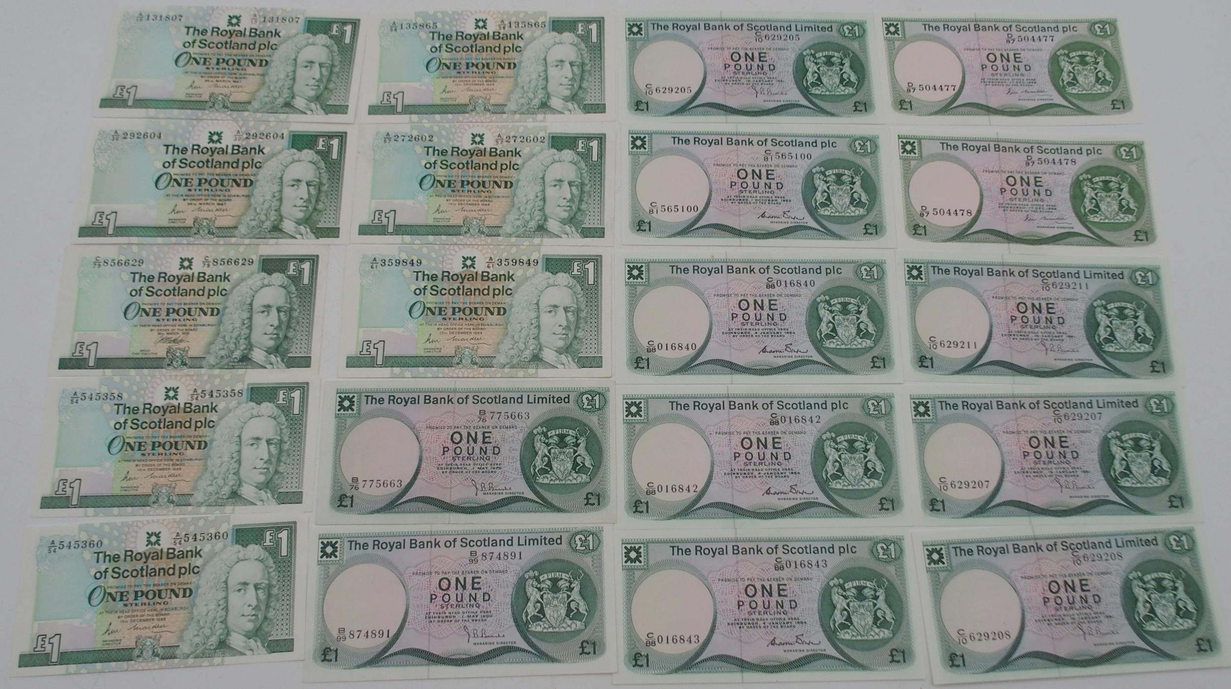 Elizabeth II (1952-2022) A collection of £1 notes , Bank of Scotland £1 Edinburgh 15th October - Image 3 of 6