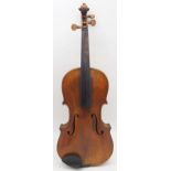 A two piece back violin 35cm  Condition Report:Available upon request