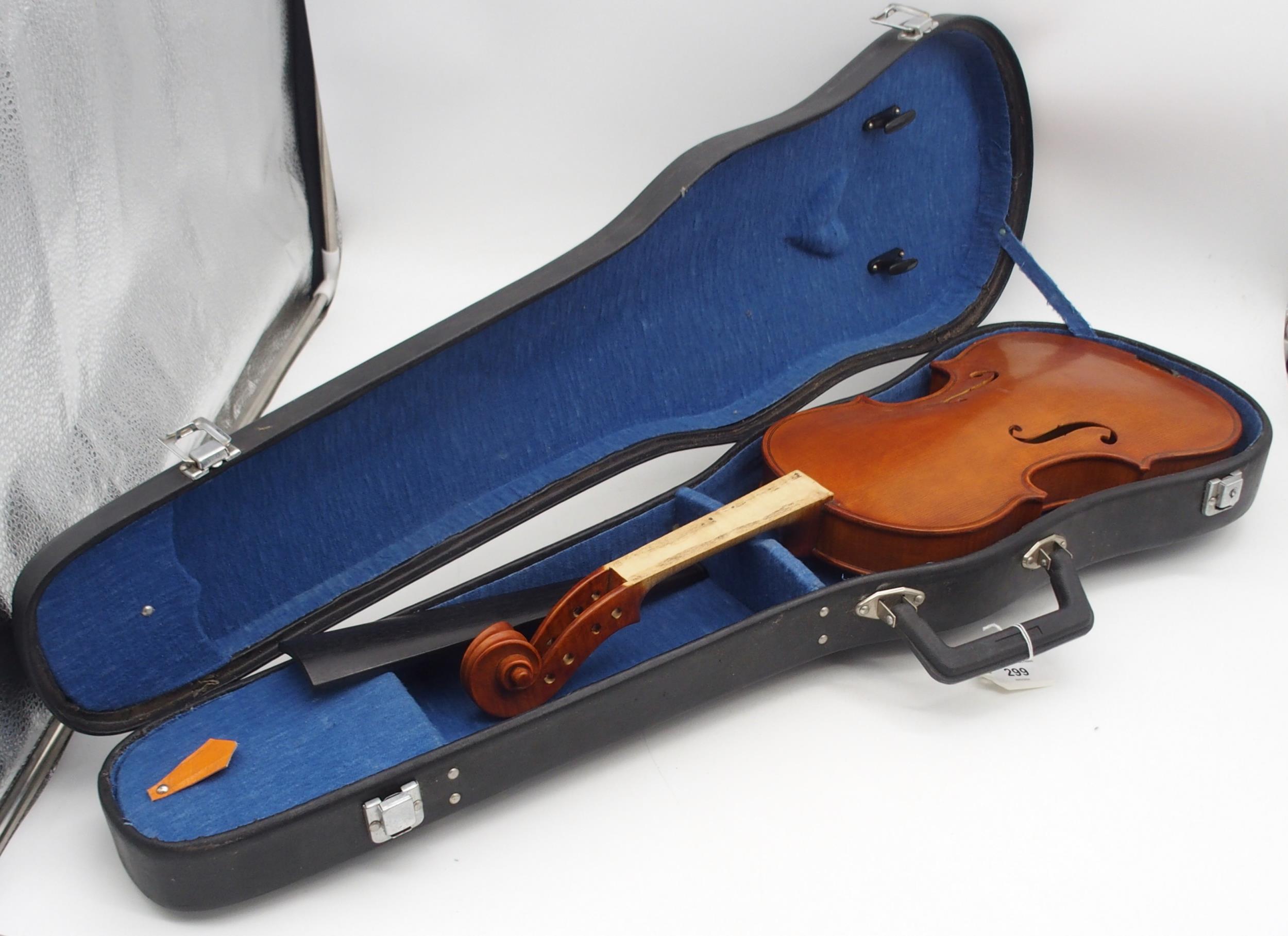 Alexander Youngson a one piece back violin 35.5cm bearing label with inscription to the interior - Image 10 of 10